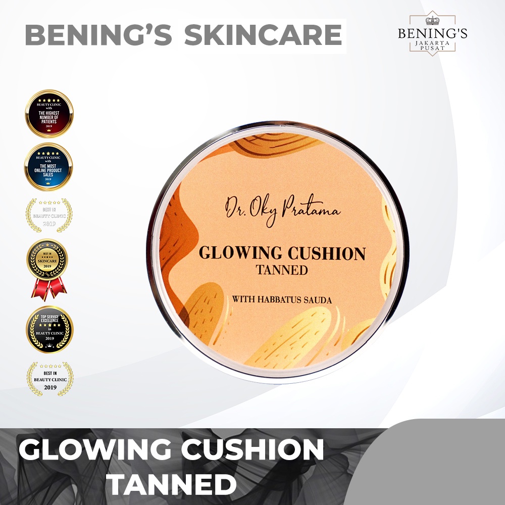 Bening's Glowing Cushion ' Tanned ' Bening Skincare Dr Oky Pratama Benings Clinic - Bedak Base by be
