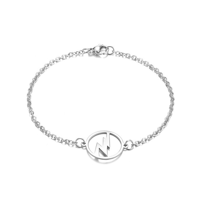 LRC Gelang Tangan Fashion Silver Stainless Steel Palm Bracelet F63930