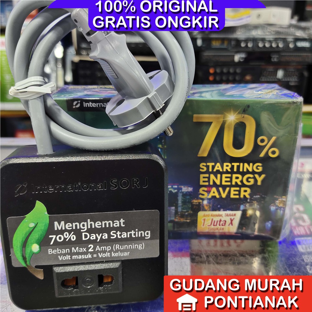 International SORJ 70% persen Energy saver Penghemat listrik Original asli (Produk dan Kemasan Baru)