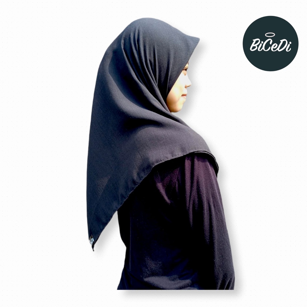 Hijab Segiempat Audira Hitam Arabian Voile 115cm x 115cm Hijab polos BICEDI