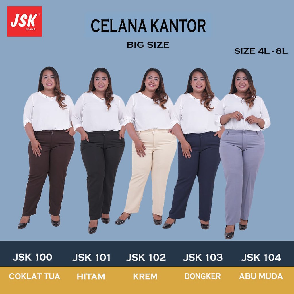  Celana  Kantor Cewek Wanita Kerja  Big Size Trendy  5 Warna 