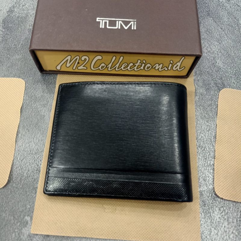 Dompet Tumi Leather Black Dompet Lipat pria Premium quality