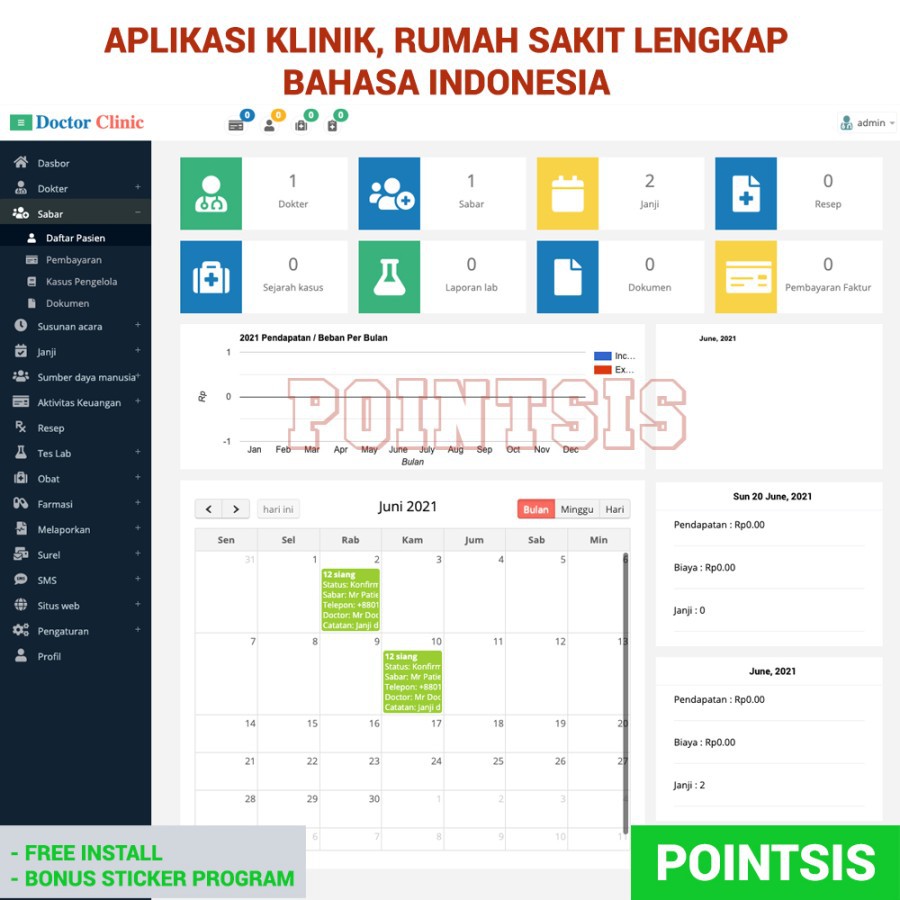 Program Aplikasi Klinik SIM RS Dokter Full Source Code PHP CI