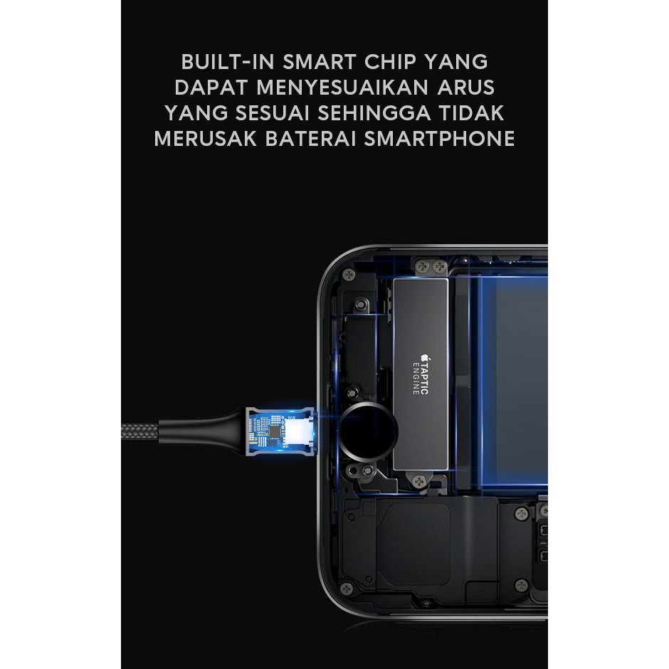 Vivan VDL100 2.4A LED Light Quick Charge SR Full Coverage Lightning Data Cable