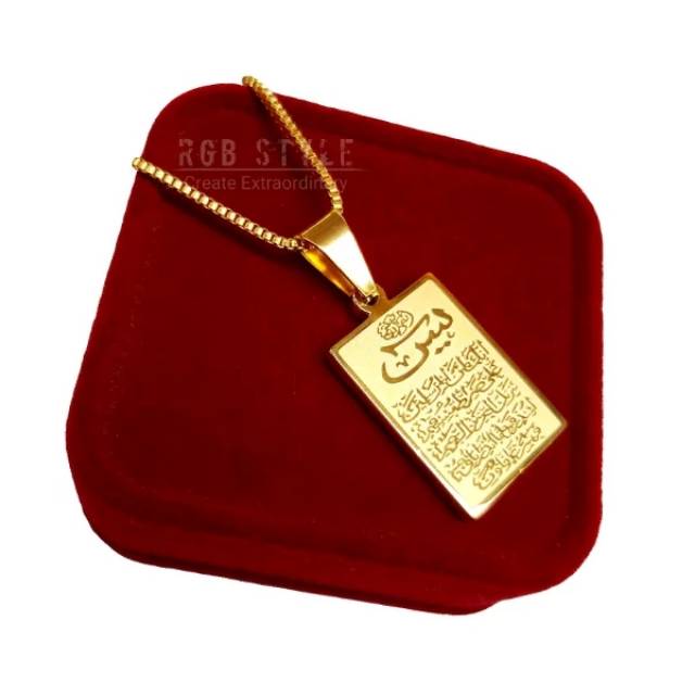 Kalung Pria Wanita Liontin Emas Titanium