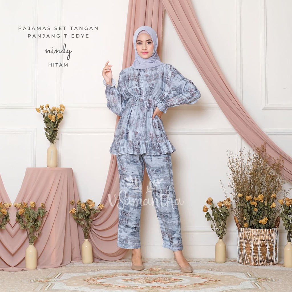 Pajamas Set / Piyama Set Muslim Rayon Rempel Busui Friendly - Tangan Panjang