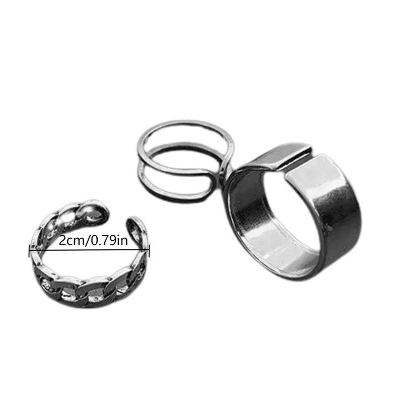 4pcs / Set Cincin Model Double Layer Bentuk Kupu-Kupu Geometris Bahan Alloy Untuk Wanita