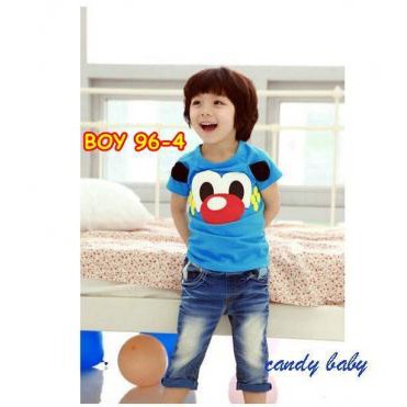 8307 SETELAN PENDEK SUPERMAN PREMIUM PASTEL / BOY 96-4 / SETELAN ANAK COWOK