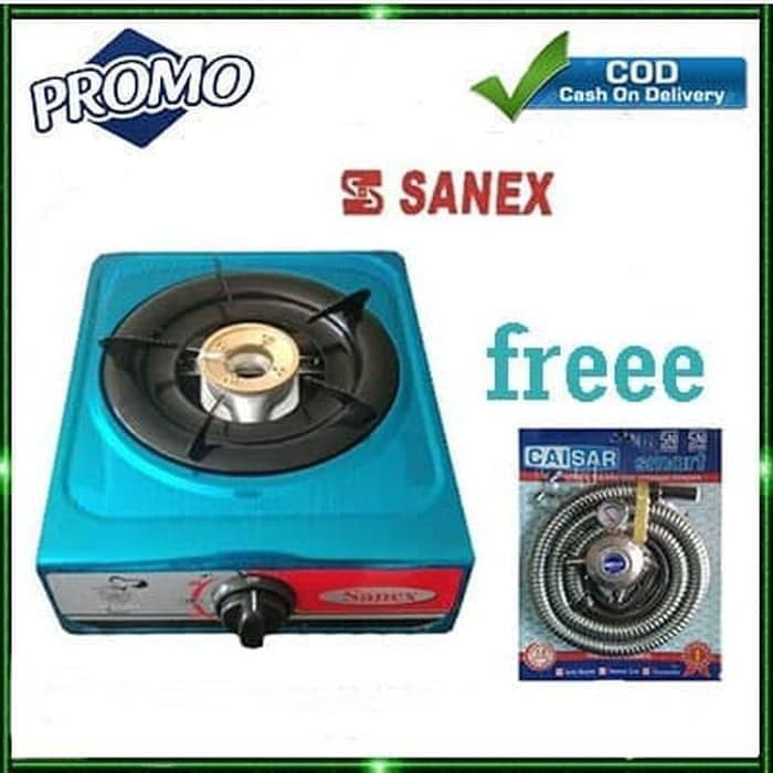 Sanex Kompor Gas 1 Tungku + Gratis Paket Selang Regulator Sni