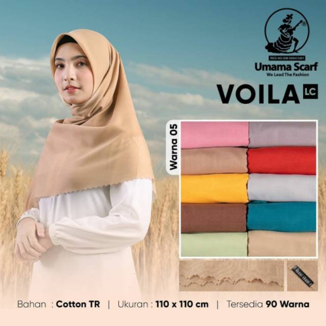 [GROSIR 10PCS] SQUARE VOILA LC UMAMA SCARF/HIJAB JILBAB SEGIEMPAT BASIC VOAL LASER CUT