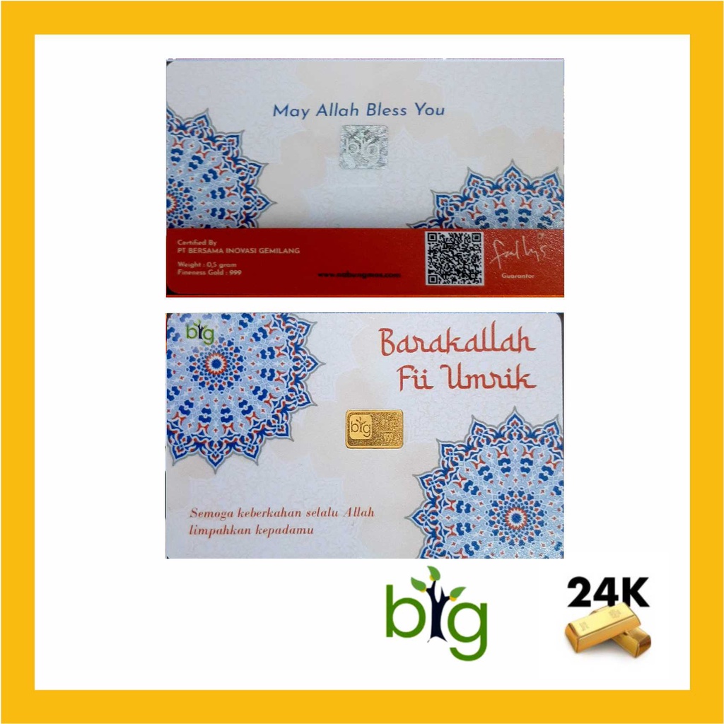 LM Emas Logam Mulia BIG GOLD 0,5 0.5 Gram Edisi Barakallah Fii Umrik Happy Birthday Ulang Tahun Ulta