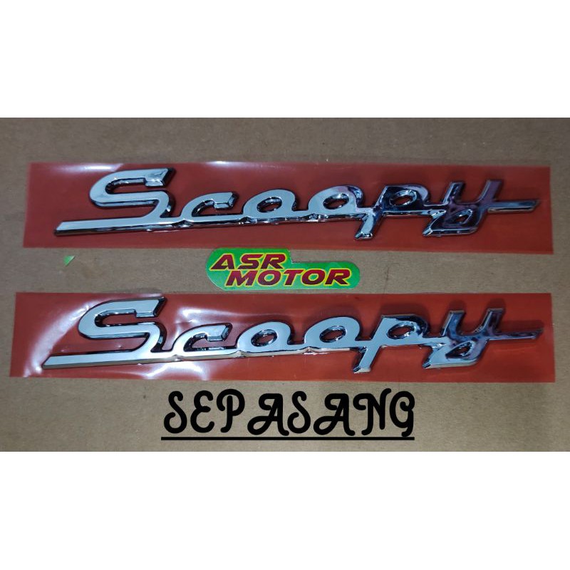 Emblem logo scoopy fi k16 lokal sepasang kanan kiri kualias super 2013 2014 2015