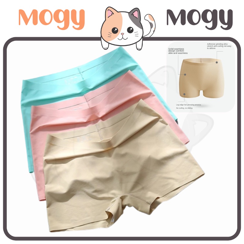 MOGYMOGY W224 Celana Short Wanita Seamless Bahan Lembut Tipis Sejuk Pakaian Dalam Boxer Perempuan