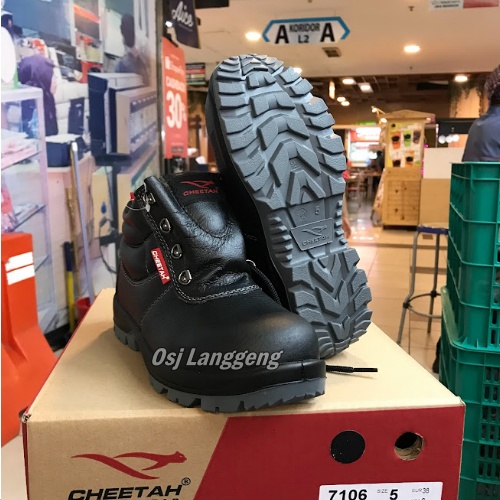 Sepatu Safety Shoes Cheetah 7106 Original Black / Hitam