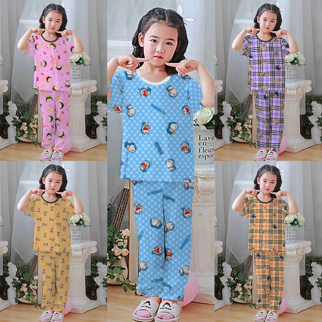 RILLO - Setelan baju playful colour anak print cp / setelan anak cp unisex 1-7 tahun