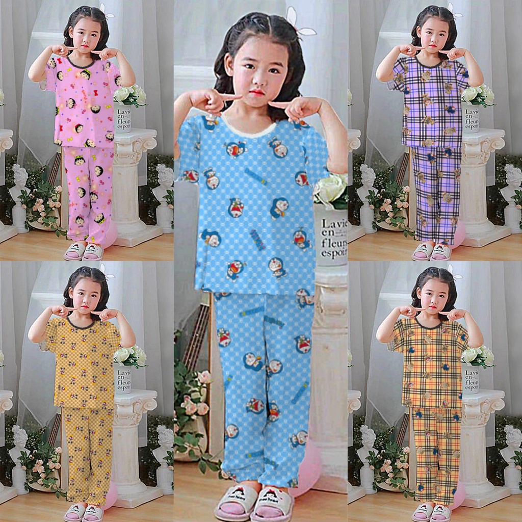 VF - Setelan baju playful colour anak print cp / setelan anak cp unisex 3-8 tahun