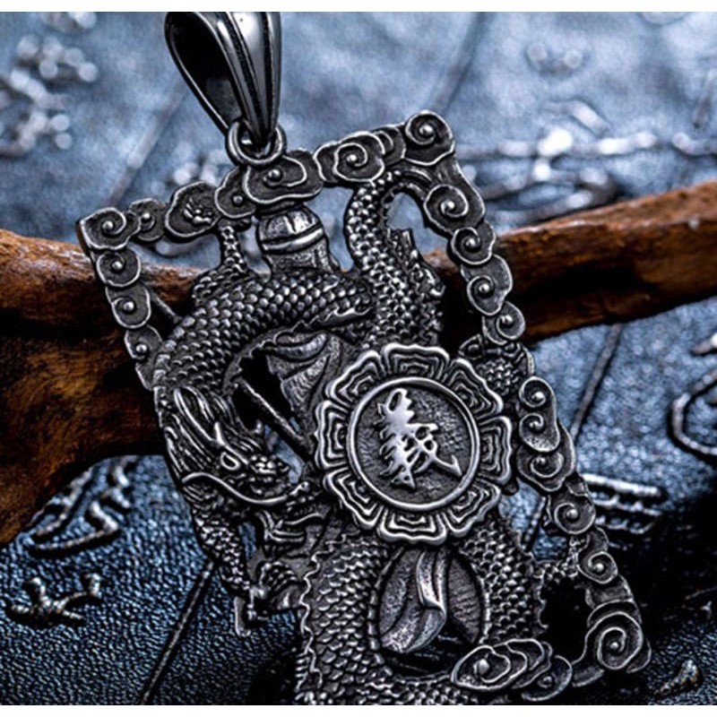 Fashion Retro Guan Yu Door-god Patron Saint Exorcism Necklace Pendant Jewelry