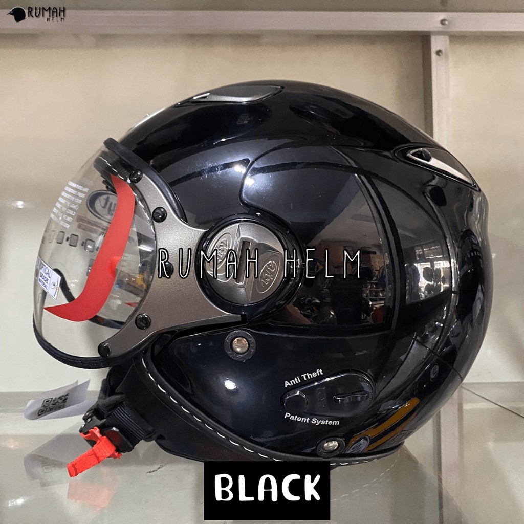 Helm KYT Retro Elsico Solid Polos-Black