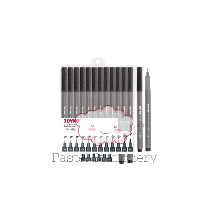

Drawing Pen Set Joyko DP-298SA12 - Pena Gambar Hitam Set 12 Joyko