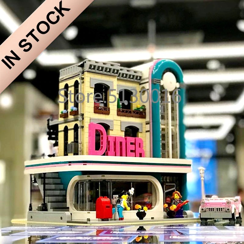 Mainan Lego Anak 10260  Creator Street Downtown Diners 15037 2480Pcs Street View Model