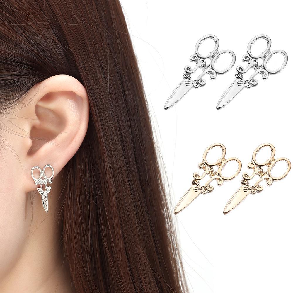 Anting Gunting Kecil Nanas Hadiah Perhiasan Wanita Pria Baru Ear Stud