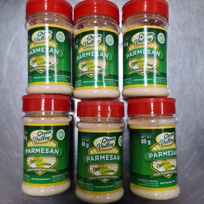 

KEJU PARMESAN BUBUK GREEN VALLEY / GRATED CHEESE botol 80gram