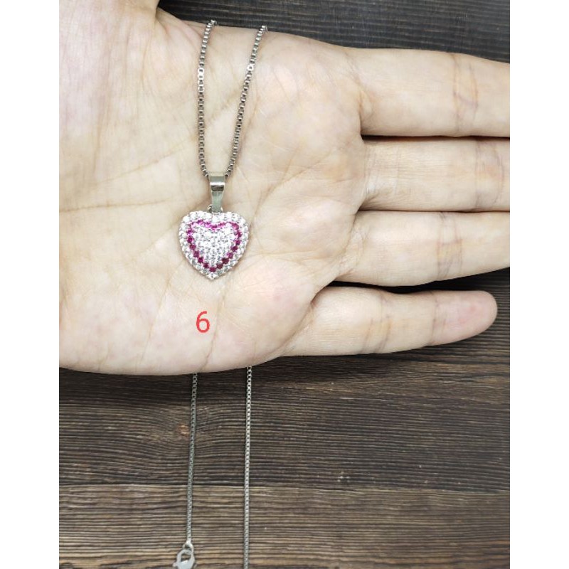 Fifi Fashion Kalung Liontin Mata Kombinasi Pink Chana Model Perhiasan Lapis 19#