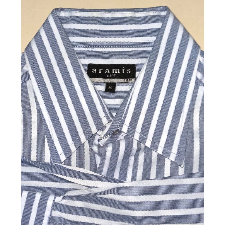 KEMEJA KANTOR KEMEJA PRIA ARAMIS BIRU GARIS LENGAN PANJANG SIZE M 15