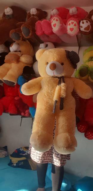 Boneka teddy bear topi 1meter