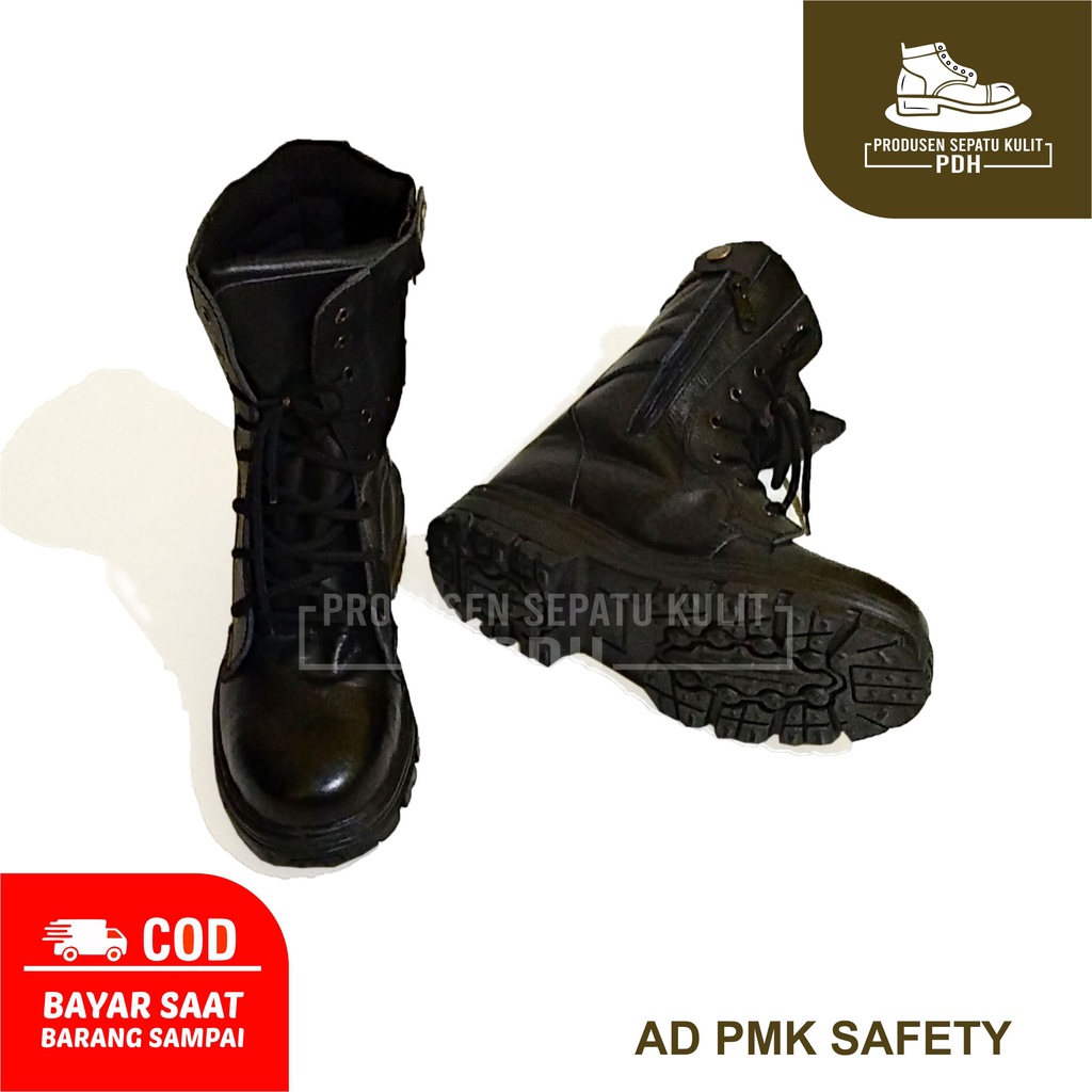 UK 46 47 48 SEPATU SAFETY UJUNG BESI KULIT ASLI PROMO BIG SIZE SEPATU PDL SAFETY BOOTS UKURAN JUMBO