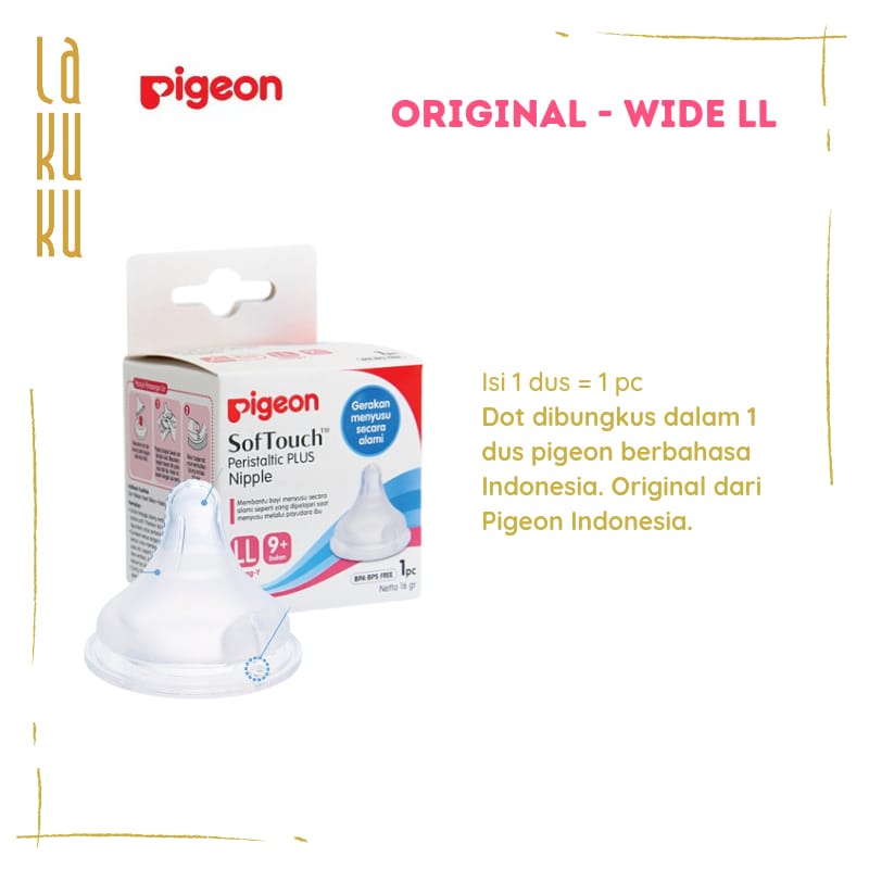 LAKUKU - PIGEON Dot Peristaltic Plus 3 Blister M &amp; L - Soft Touch Dot Bayi