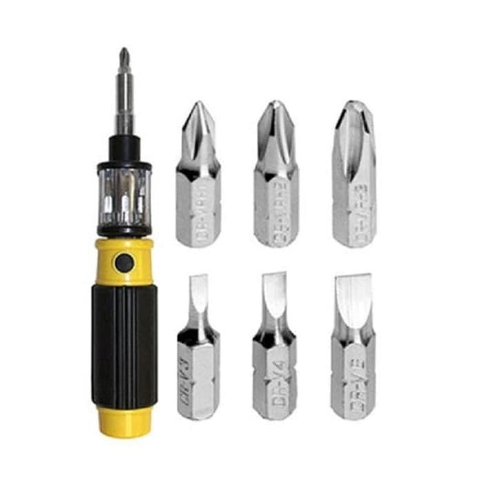 Obeng Bit 360 Obeng 6 in 1 Obeng Set Obeng Multifungsi Screwdriver BIT 360 Obeng 6 Mata Screw Slot