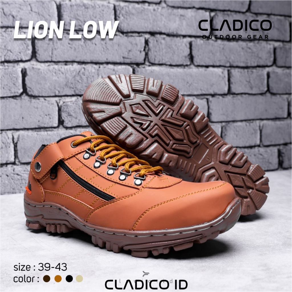 CLADICO Lion Sepatu Safety Boot Pendek Ujung Besi Kerja Lapangan Proyek Outdoor Touring Sefti Shoes Work Boots