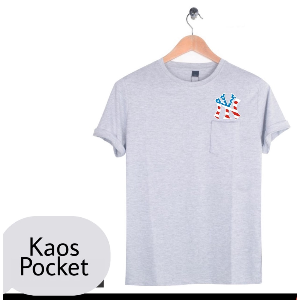 BISA COD / KAOS POCKET NY // baju  lebaran / kaos terlaris / alipio fashion