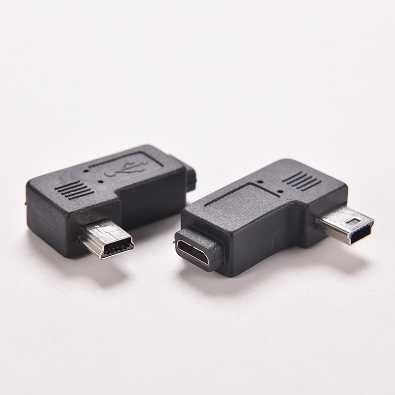 (LUCKID) Adapter Micro USB 5Pin Female Ke Mini 5Pin Male Sudut 90 Derajat