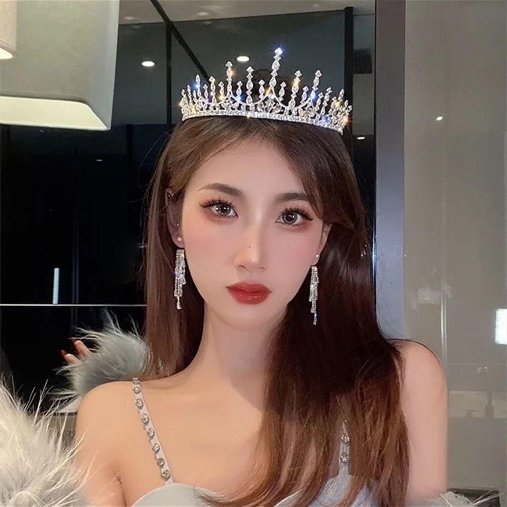 Mxbeauty Berlian Imitasi Rambut Hoop Hiasan Rambut Elegan Wanita Putri Ikat Kepala Gadis Tiaras