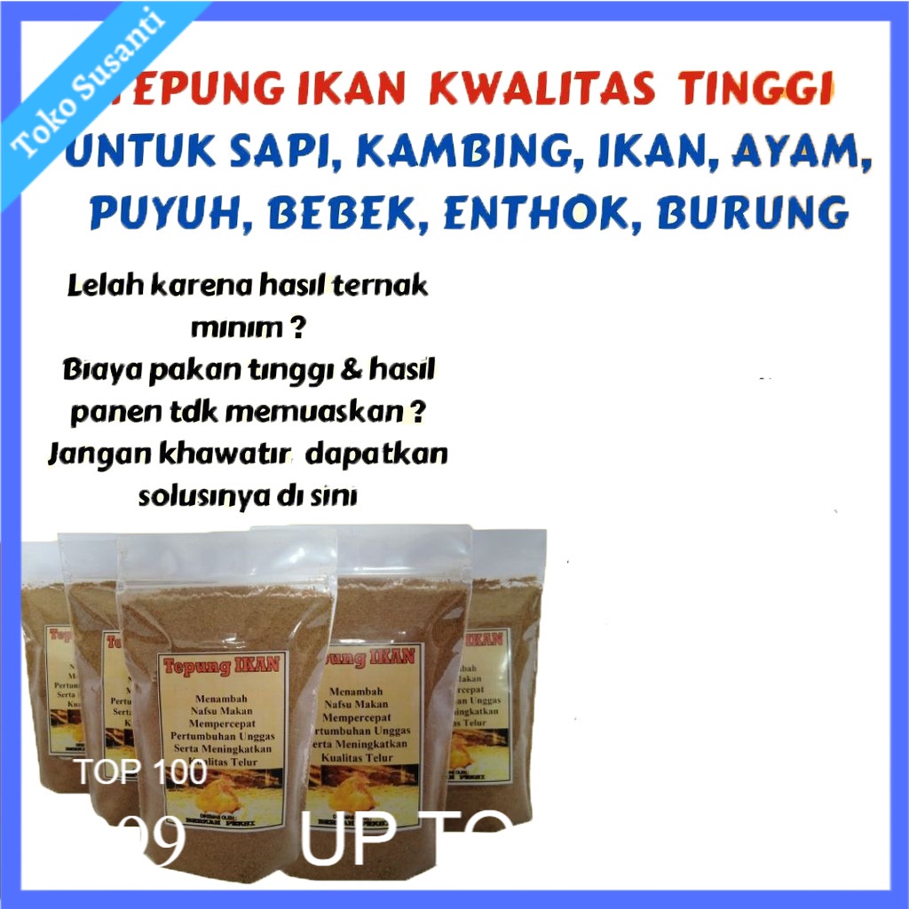 TEPUNG IKAN 250G 500G 1000G UNTUK HEWAN TERNAK / TEPUNG IKAN PROTEIN TINGGI KWALITAS TINGGI