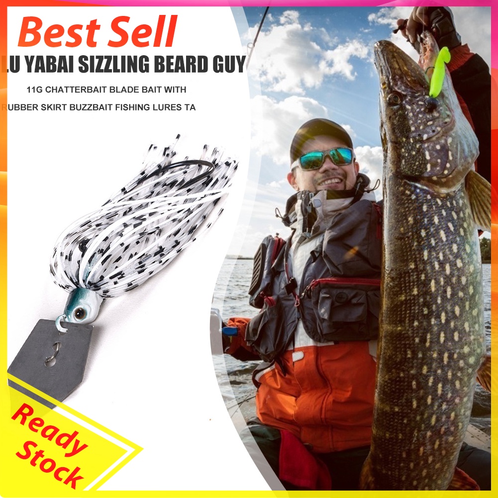 6x Wobbler Chatterbait Blade Bait w/ Skirt Buzzbait Saltwater Fishing Lures