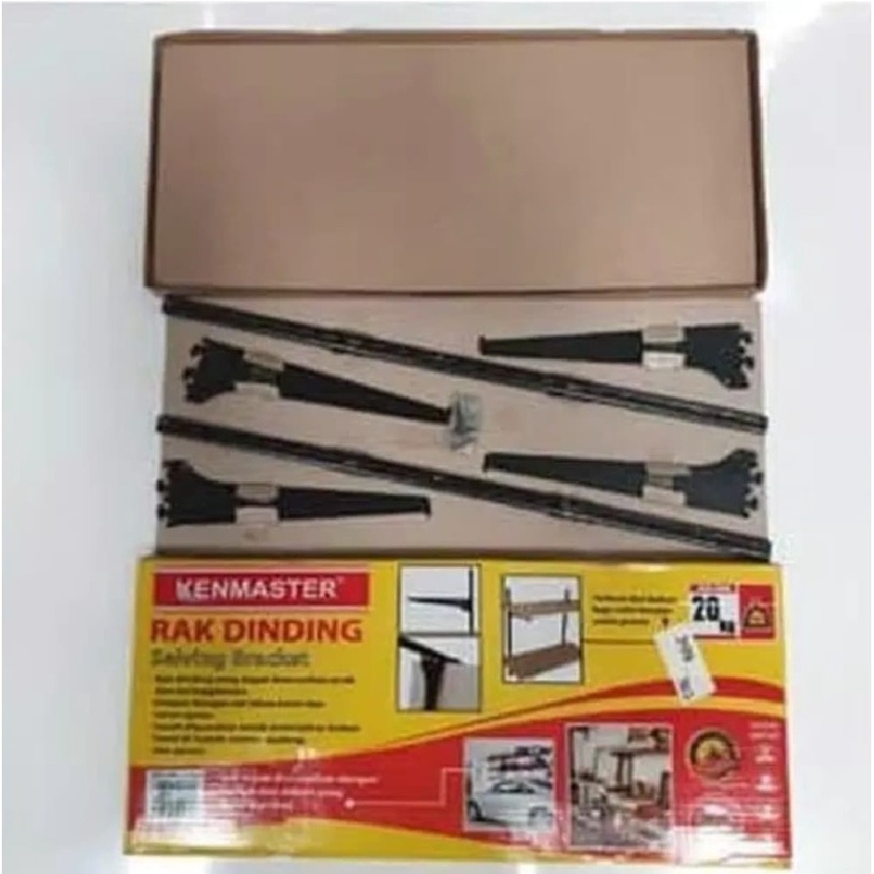 Rak Dinding 2 Susun Ambalan Kayu Besi Rak Gantung Ambalan Dinding Minimalis Serbaguna Kenmaster Selving Bracket