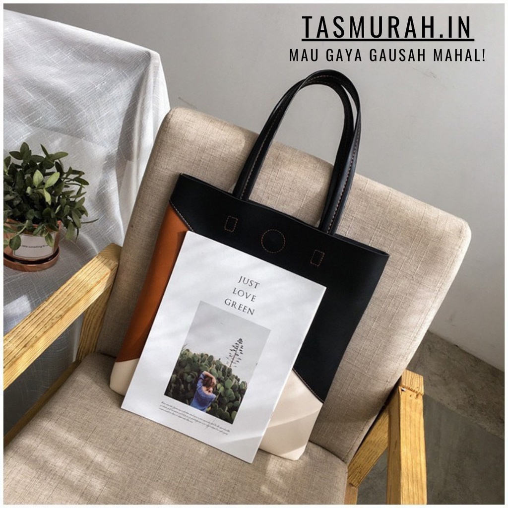 COD SALE 2.2 - TOTEBAG RESLETING KULIT BOTEGA [MUAT LAPTOP] TAIGA TIGA WARNA HITAM, KREM, COKLAT | TOTEBAG KASUAL/KOREAN | TOTEBAG KERJA, KULIAH, SEKOLAH, TRAVELING | TOTEBAG FASHION SHOW