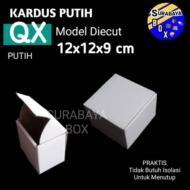 

KARDUS QX PUTIH 12x12x9cm KOTAK BOX DUS KARTON PACKING AKSESORIS MUG