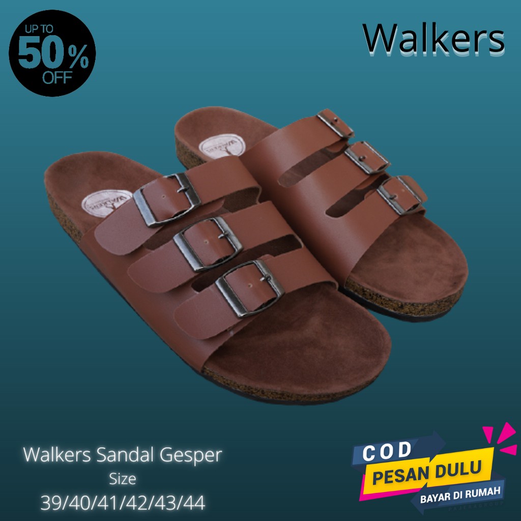 BISA COD!! Sandal Casual Pria Walkers Gepser 3 Tan Sendal Slide Puyuh Kasual Slop Santai Jalan