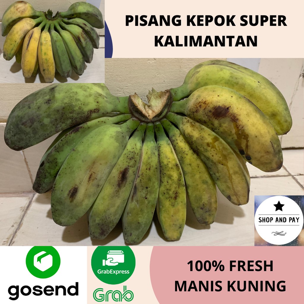 

Pisang Kepok Super Kalimantan Fresh Manis Kuning Legit 1KG | KHUSUS GO-JEK GRAB