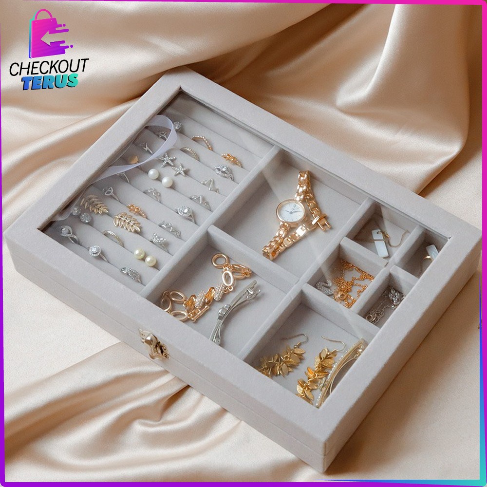 CT K22 Kotak Perhiasan Seserahan Multifungsi Tempat Penyimpanan Aksesoris Wanita Jewelry Box Cincin dan Kalung