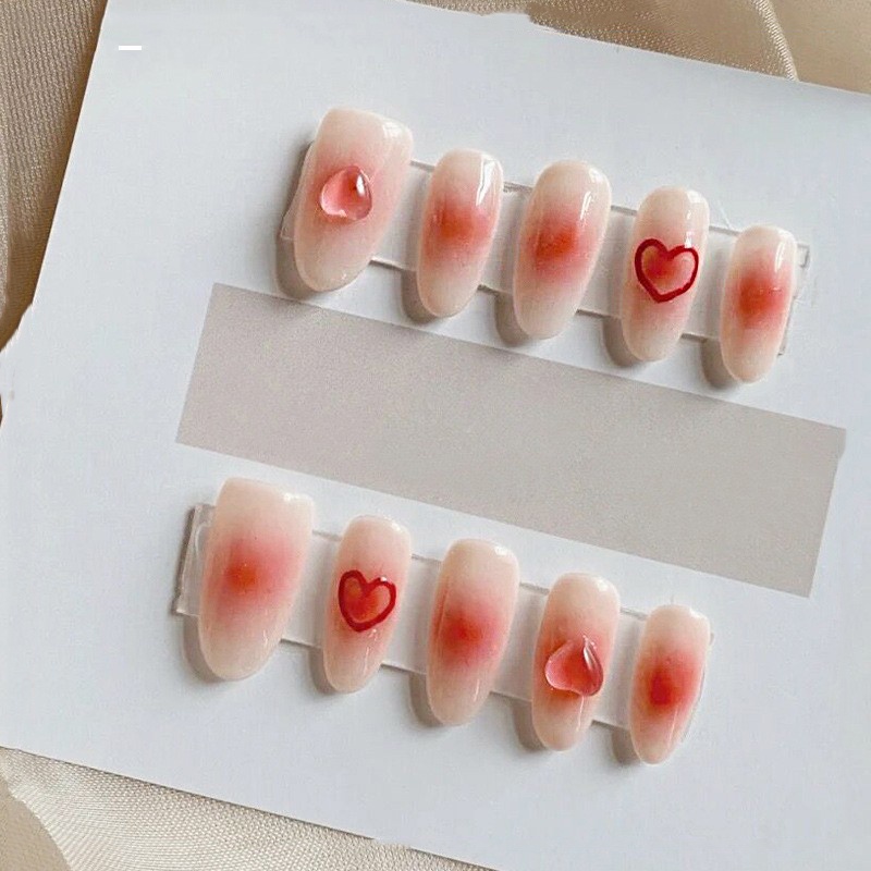 50 / 100Pcs Charms Bentuk Hati Kristal Peach 3D Multifungsi Bahan Resin Transparan Untuk Aksesoris Manicure