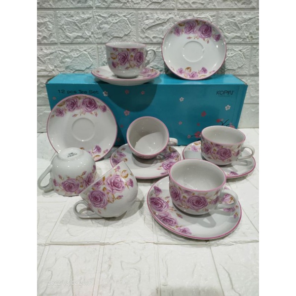 Gelas kopin keramik set tatakan