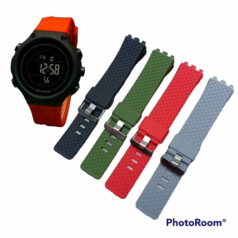 strap jam tangan skimax dzainer digiteg karet jam tangan murah grosir