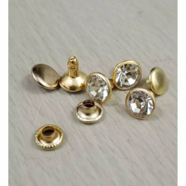 Paku Centang Diamond Gold Paku Keling Rivet 50 Pasang