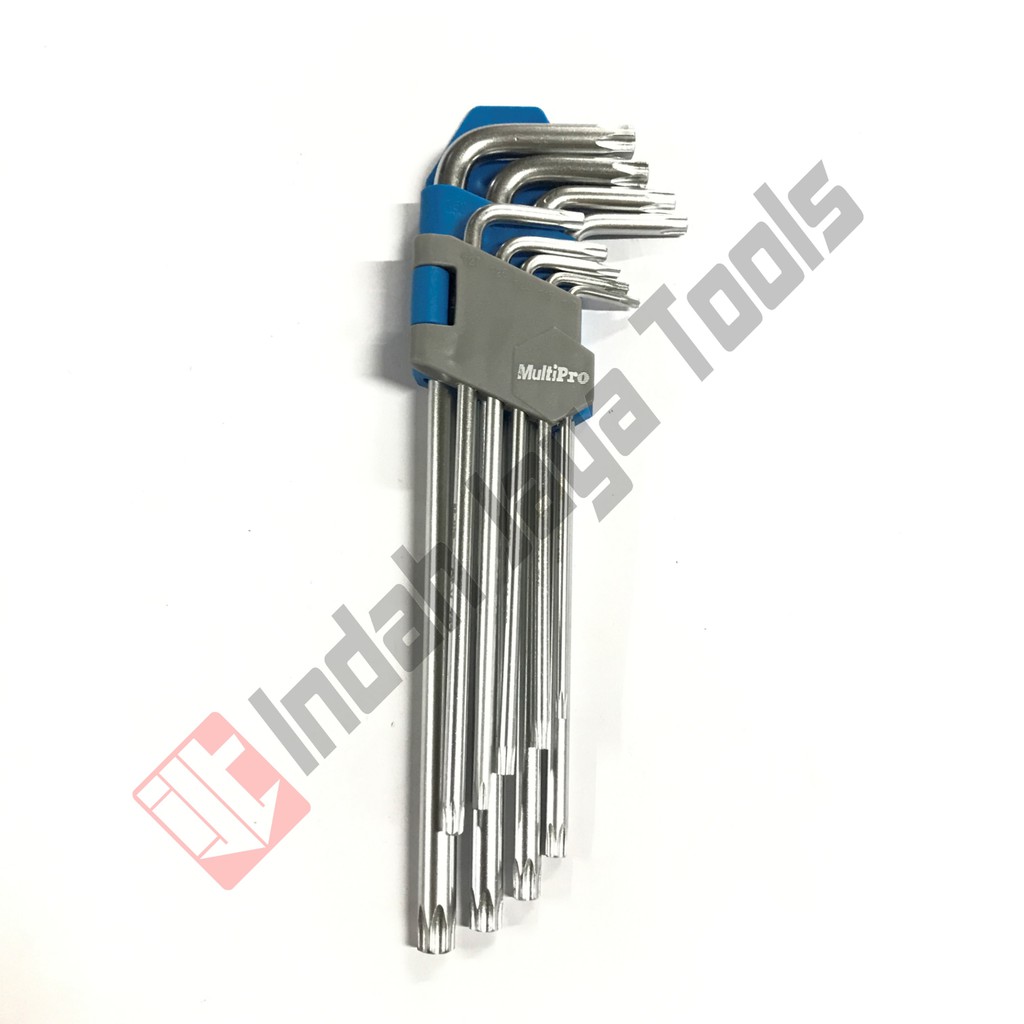 MULTIPRO TAMPER Kunci L Bintang Panjang Set 9 Pcs - Torx Key Lobang Lubang