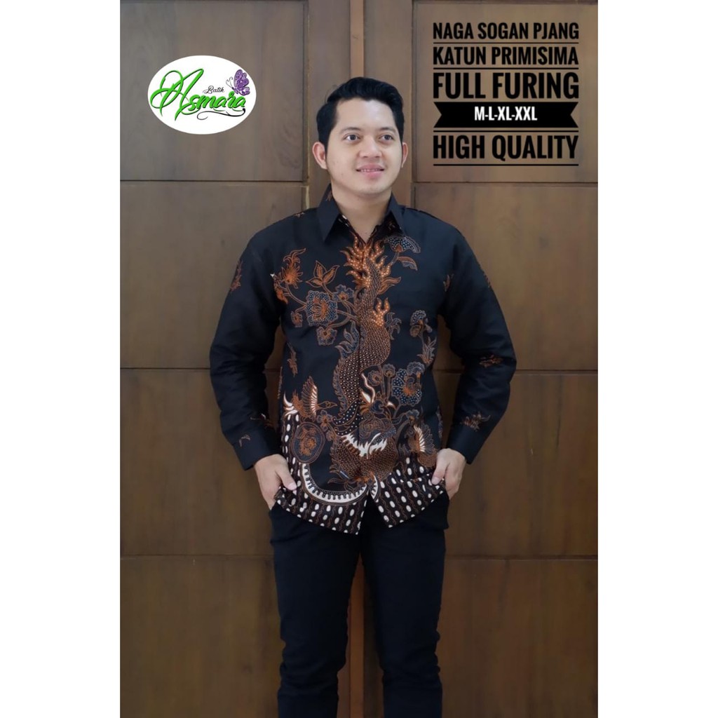 NAGA SOGAN PANJANG kemeja batik pria lengan panjang terbaru ORIGINAL BY ASMARA